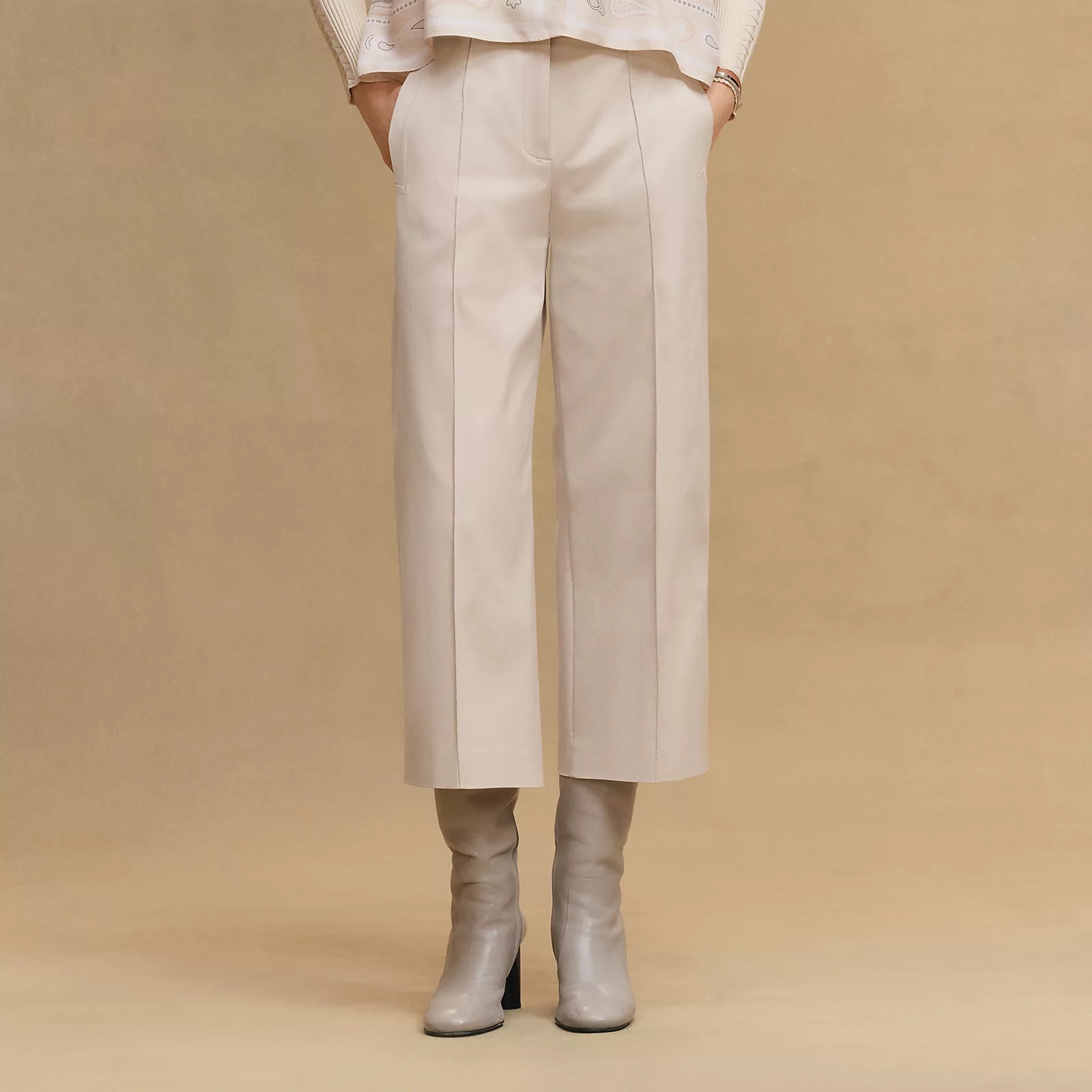 HERMES 25AW新色《クロップドパンツ》ストレッチコットン 直営店