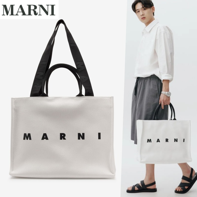 ★MARNI★Logo Print Tote Bag White トートバッグ ユニセックス