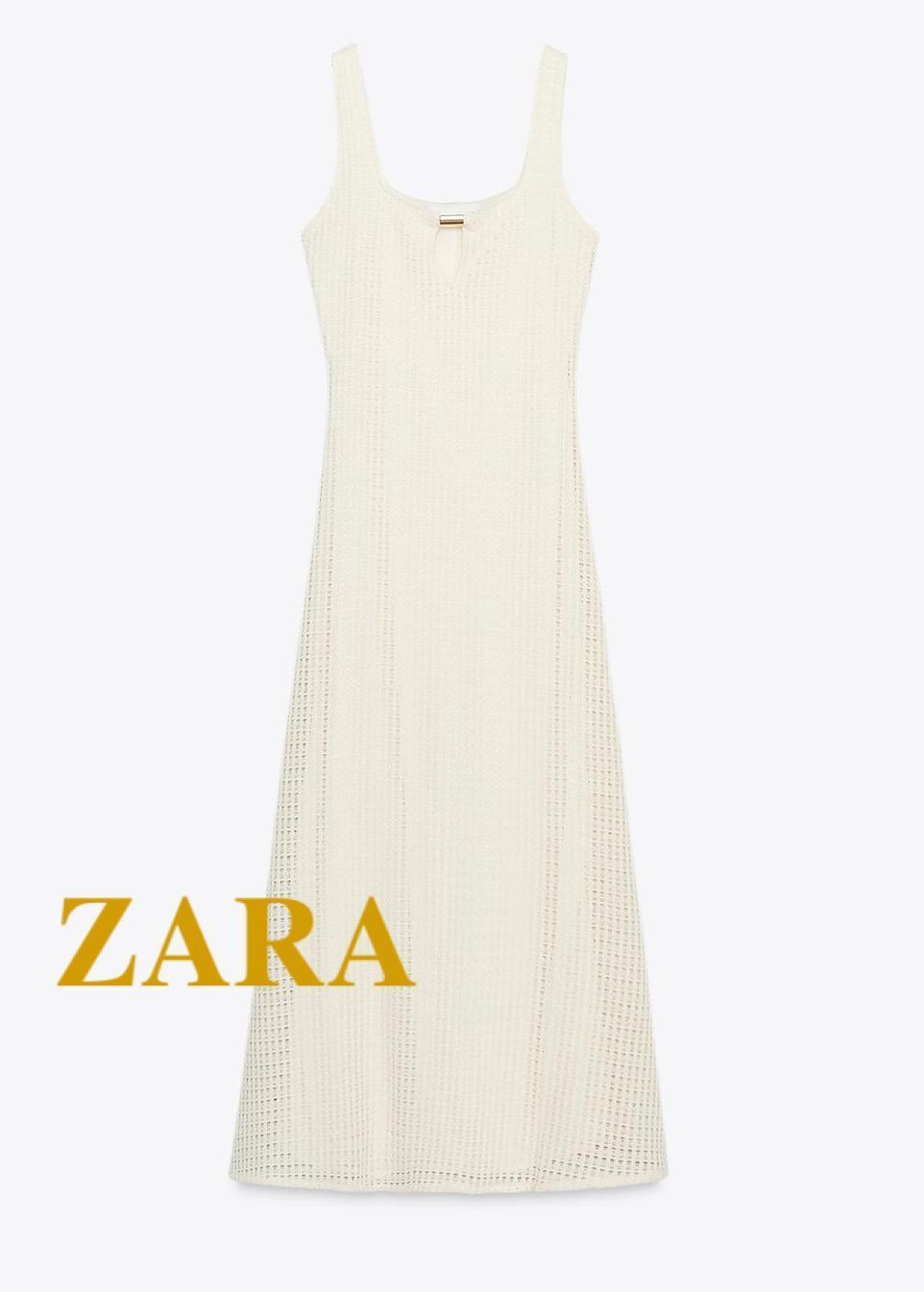 ☆ドイツ発*ZARA*新作*ゴールドフロントクロシェワンピ☆