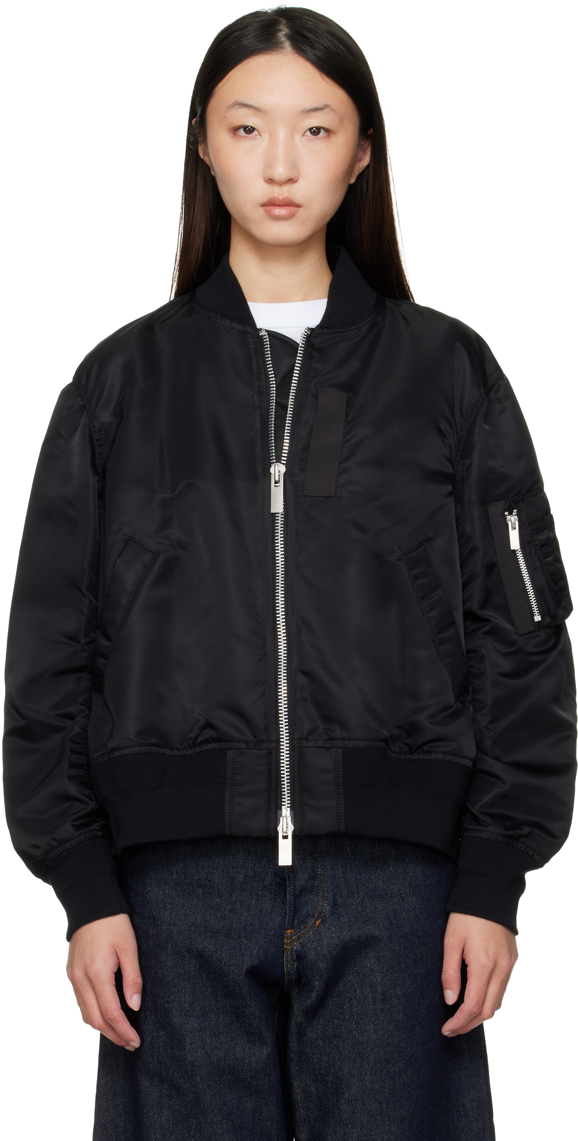【関税込み】sacai ブラック Nylon Twill ボンバージャケット