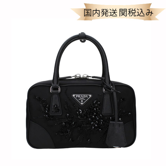 国内発送【PRADA】ダブルハンドルバッグ ファブリック