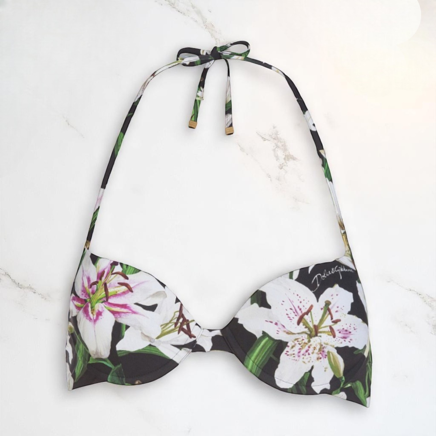DOLCE&GABBANA ドルガバ Push-up bikini top lilium print 水着