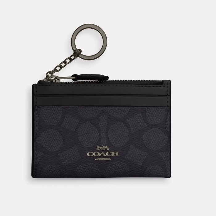 COACH ミニ スキニー ID ケース シグネチャー ウォルナット