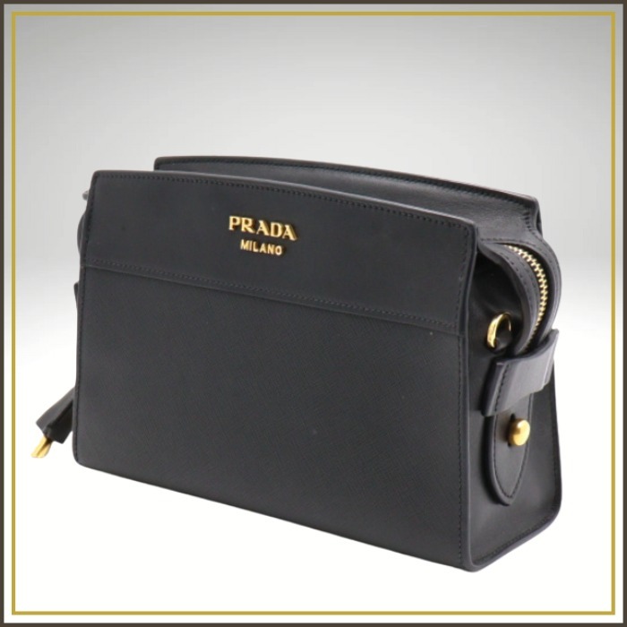 PRADA/サフィアーノ ミニ シティショルダー【Bランク 付属品付】