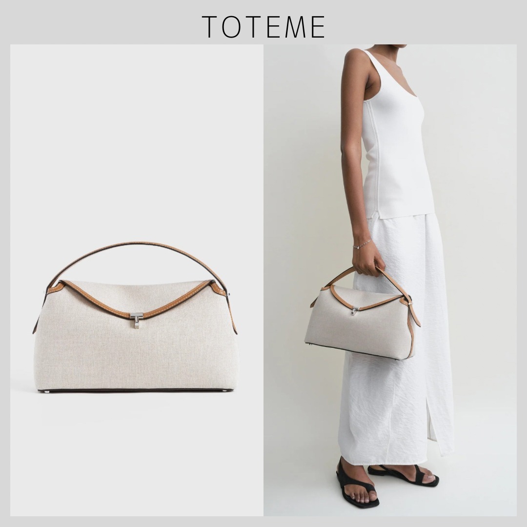 【TOTEME】Tロックキャンバストップハンドル バッグ エレガント
