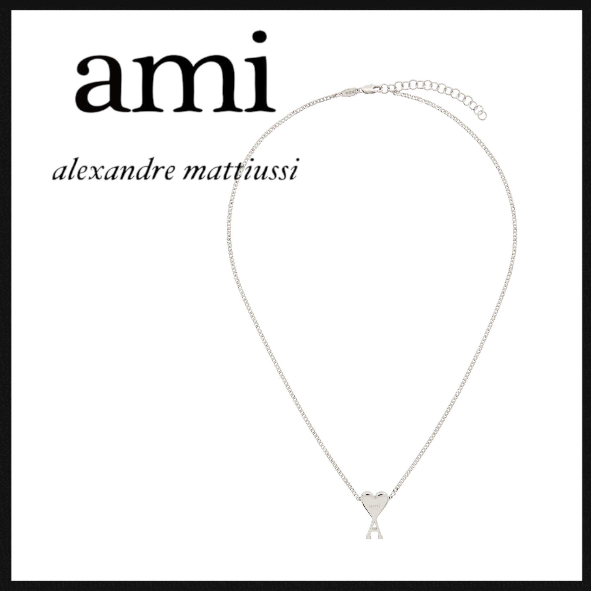 AMI Paris シルバー Ami de Coeur ブラス ペンダントネックレス