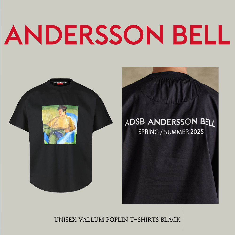 【ANDERSSON BELL】 UNISEX VALLUM POPLIN T-SHIRTS BLACK