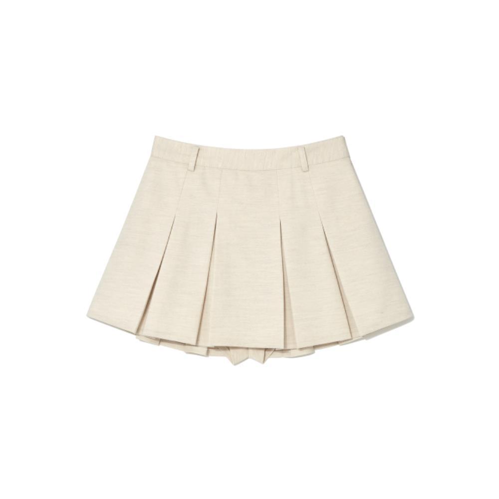 ◆GLOWNY◆ IVY PLEATED MINI SKIRT OATMEAL GY24ASK011OAT