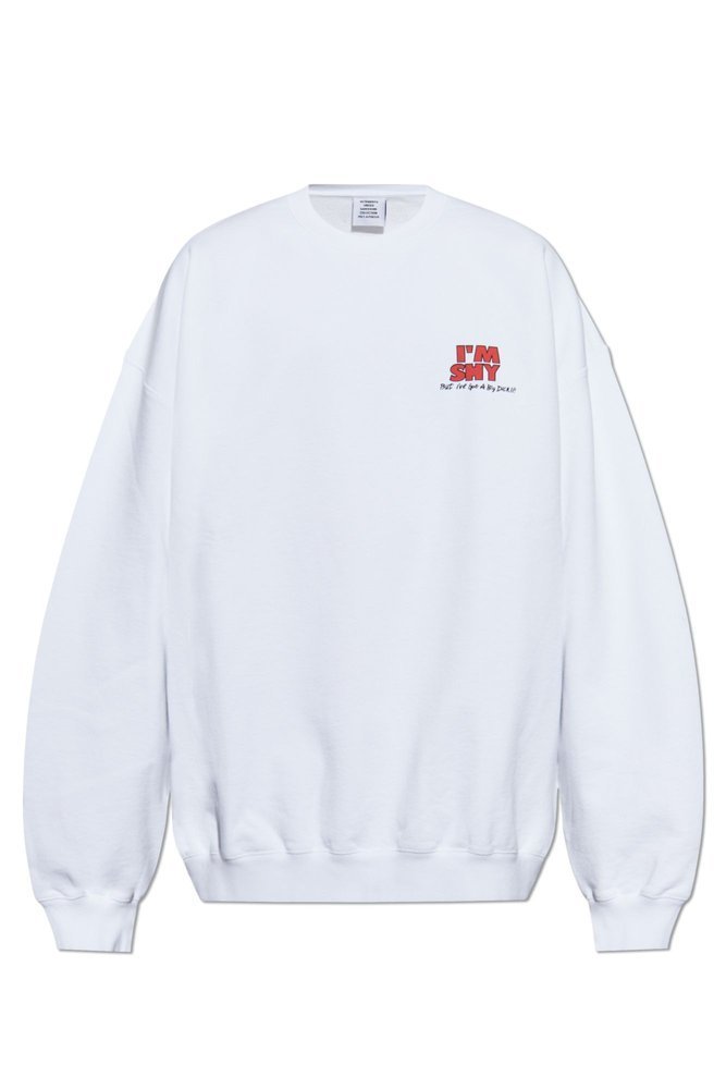 VETEMENTS スロカンフリントクルネックスウェットシャツ