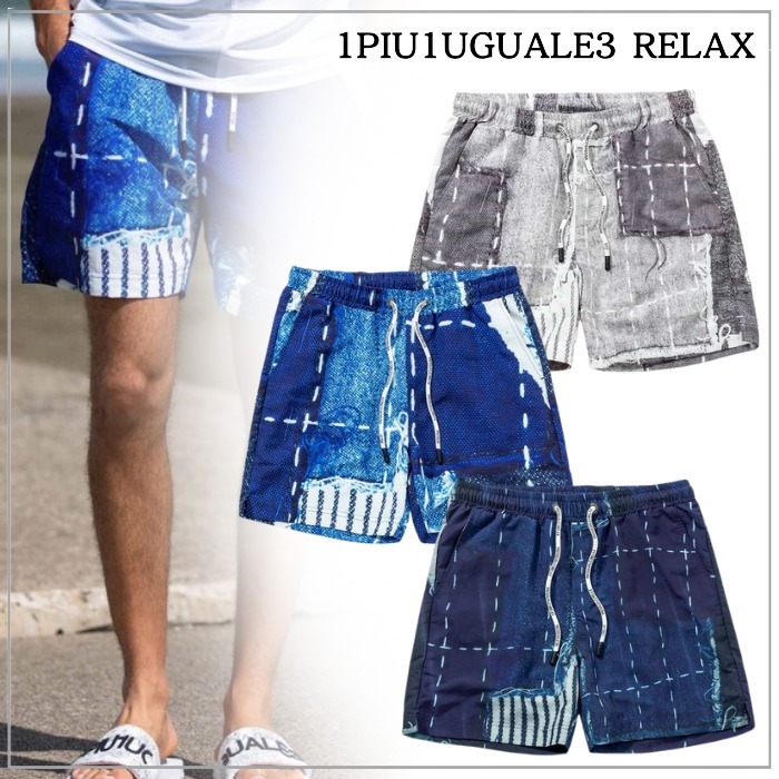 【お洒落感】1PIU1UGUALE3 RELAX デニムプリントスイムパンツ
