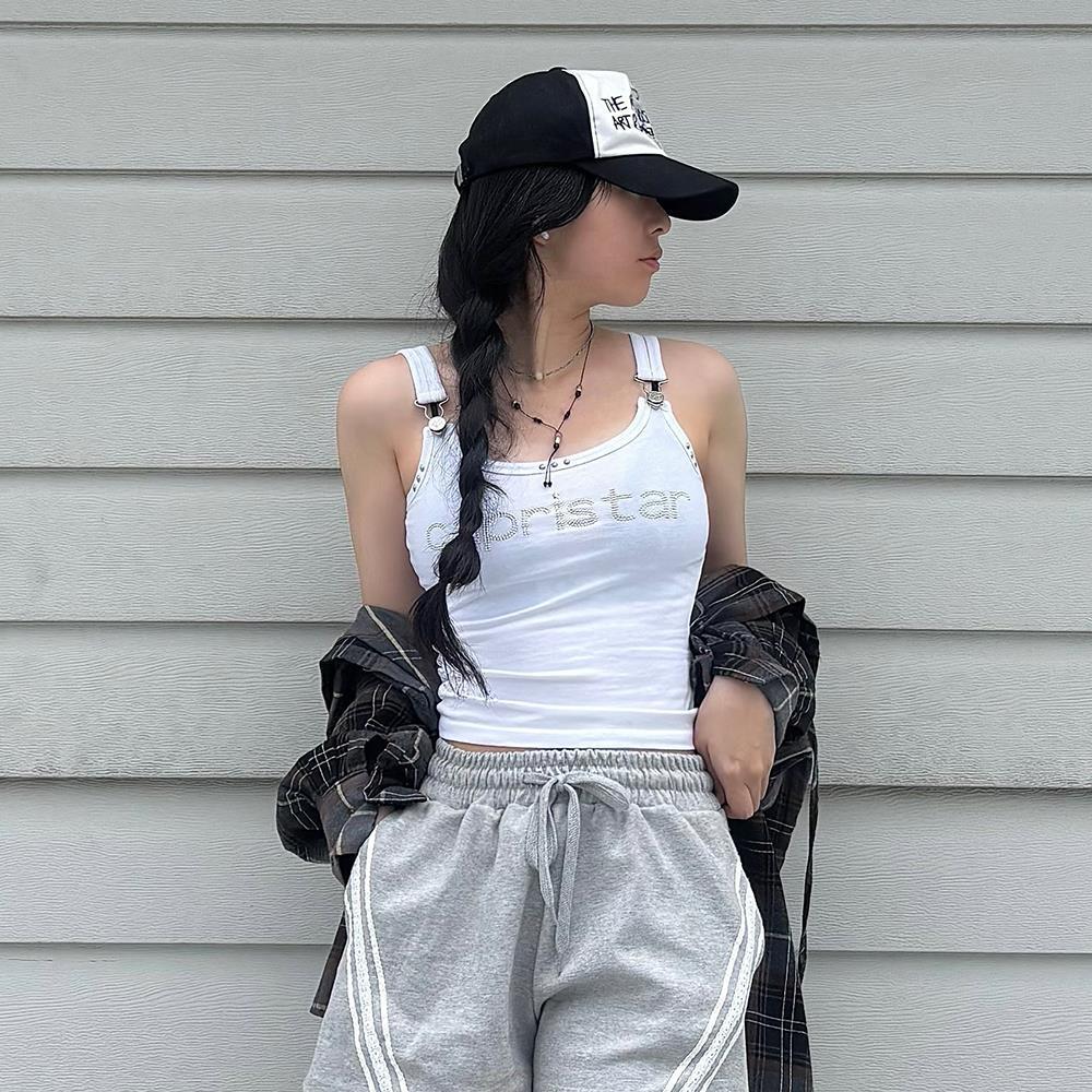 ★ILLIGO★ Crystal Buckle Sleeveless White