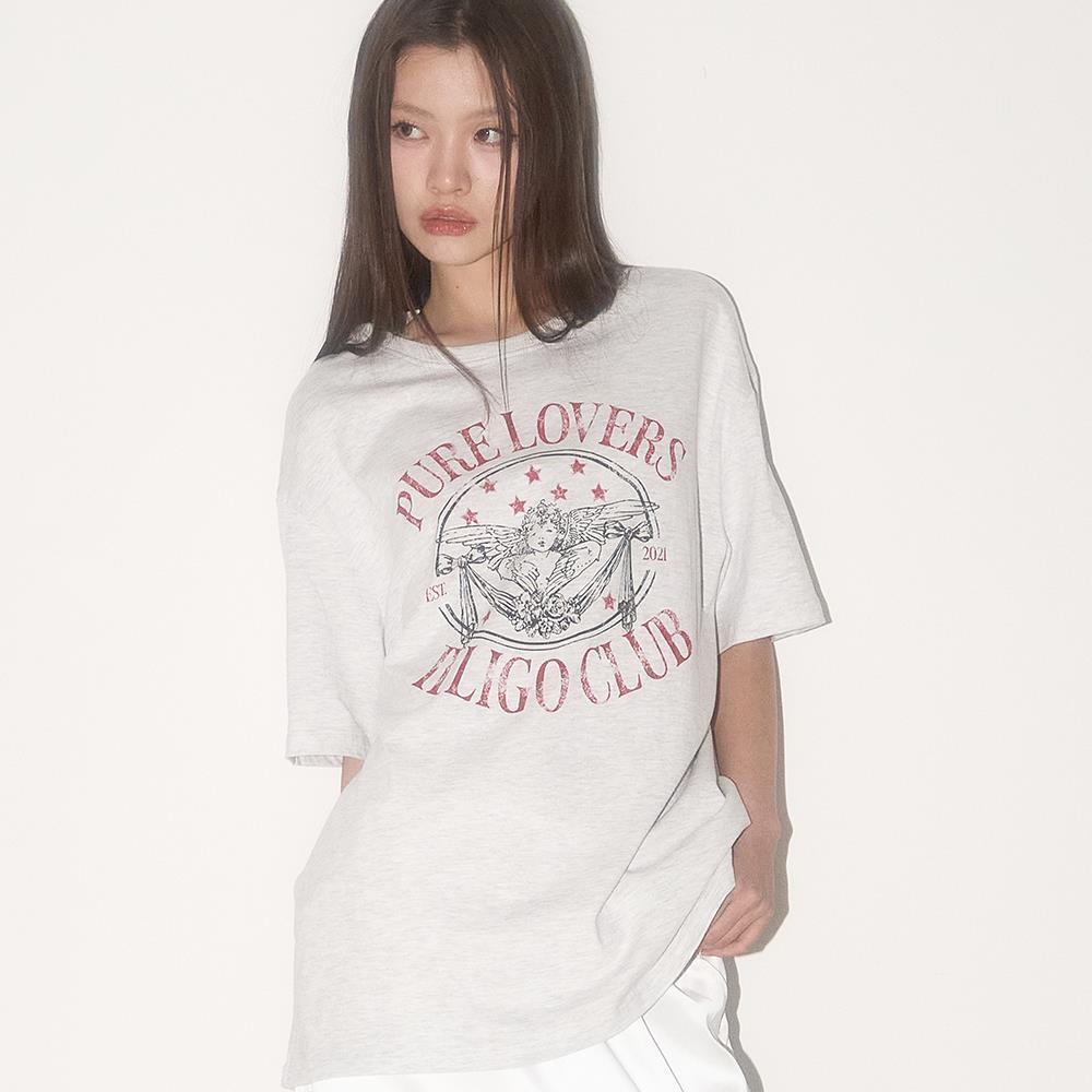 ★ILLIGO★ Pure Angel Overfit T-Shirt Back Melange
