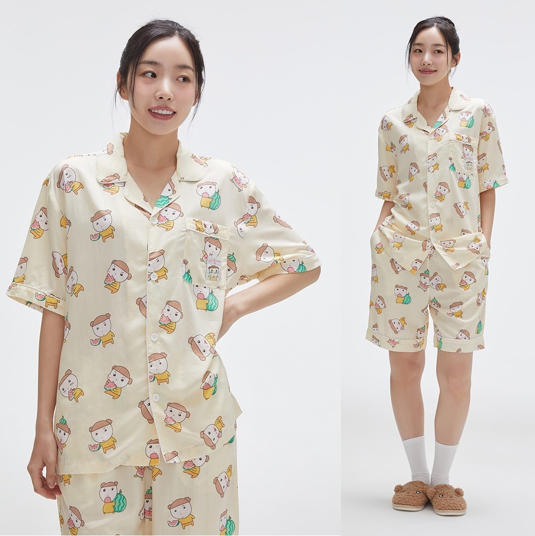 【SPAO】25SS マルは子犬 マルはワンちゃん 半袖パジャマ S〜XL
