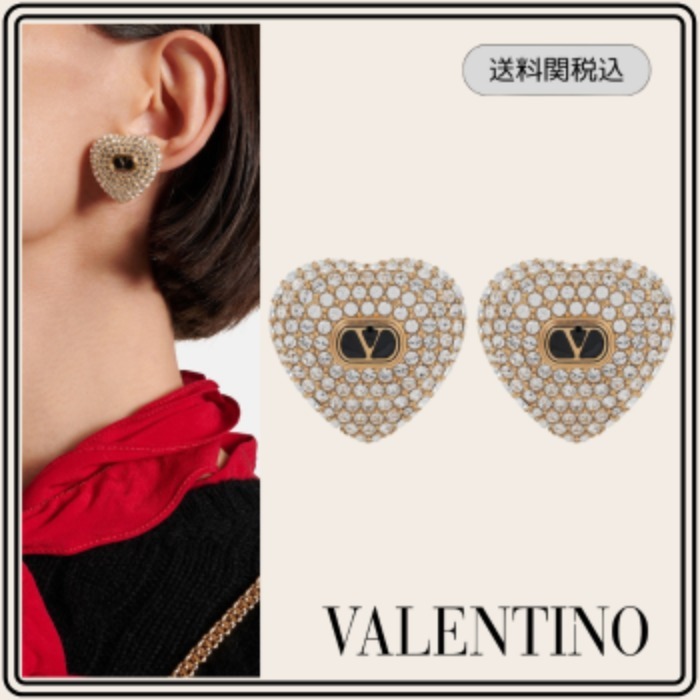国内発送【VALENTINO】クオーレ XS 装飾 スタッド イヤリング