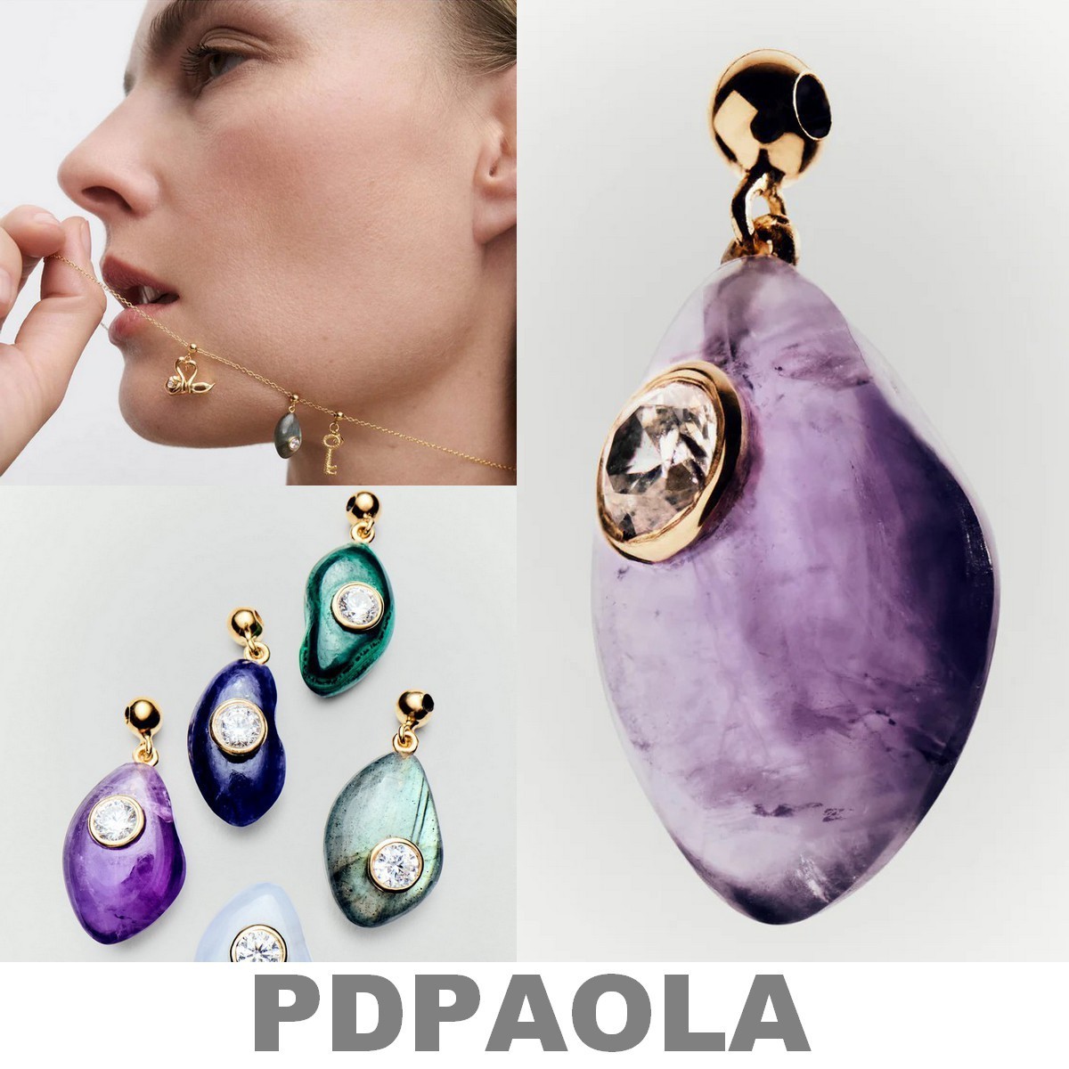 【LB掲載】限定◆PDPAOLA アメジストネックレスチャーム◆PU