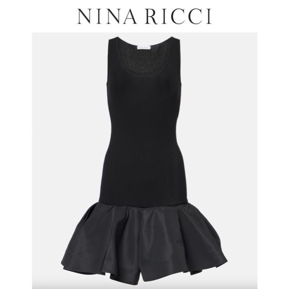 関税,送料無料 Nina Ricci ペプラムドレスワンピース