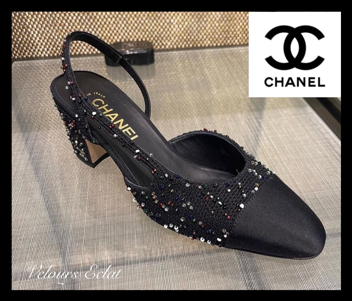 繊細なビーズで特別な日にぴったり♡【CHANEL】パンプス