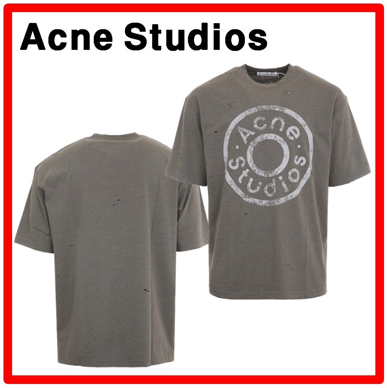 ★人気【Acne Studios】★ロゴプリント クルーネック Tシャツ★