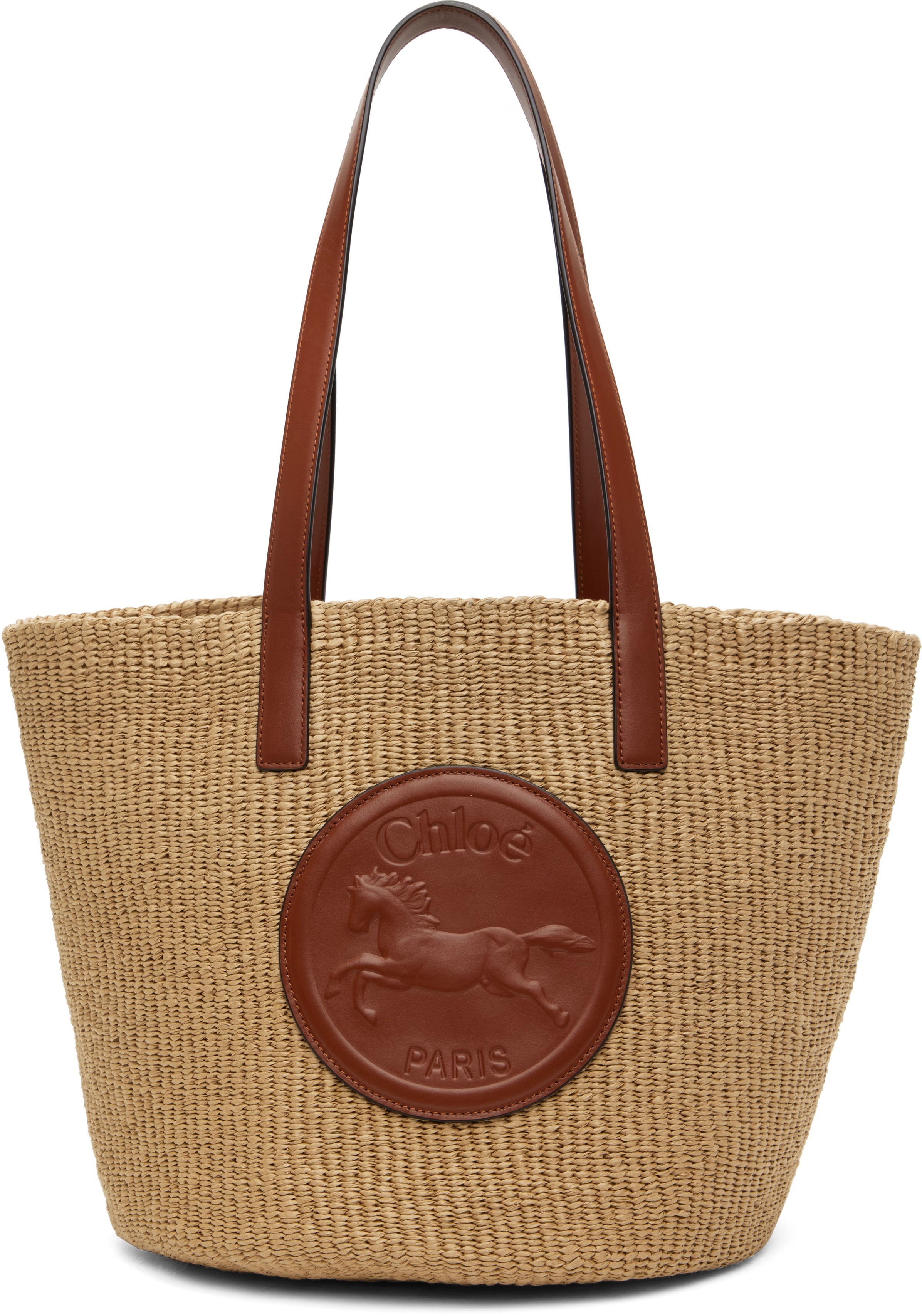 Chloe(クロエ) ベージュ ラージ Horse Medal かごトート