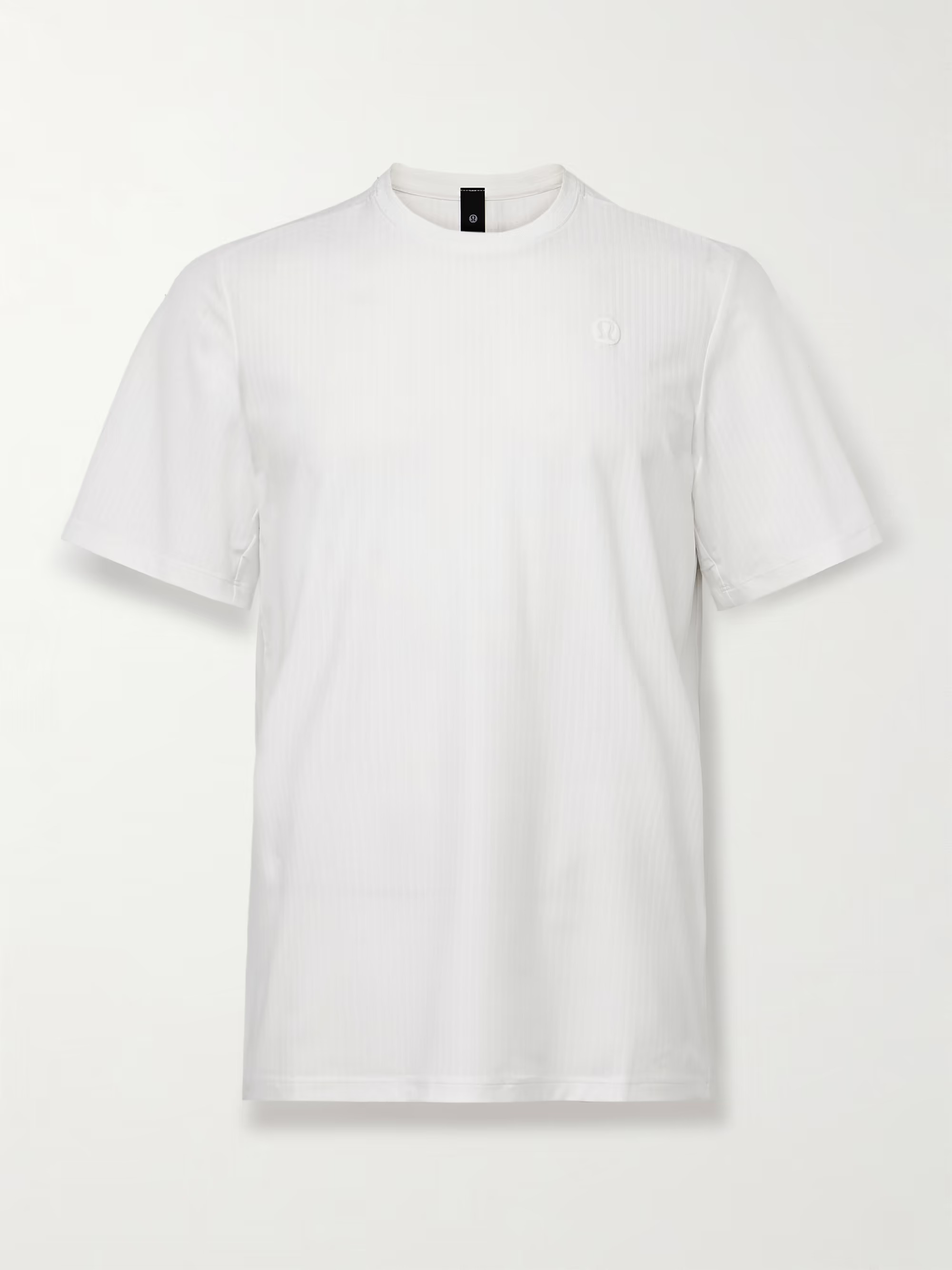 メッシュ テニスTシャツ ストライプ柄 ロゴアップリケ付き δ