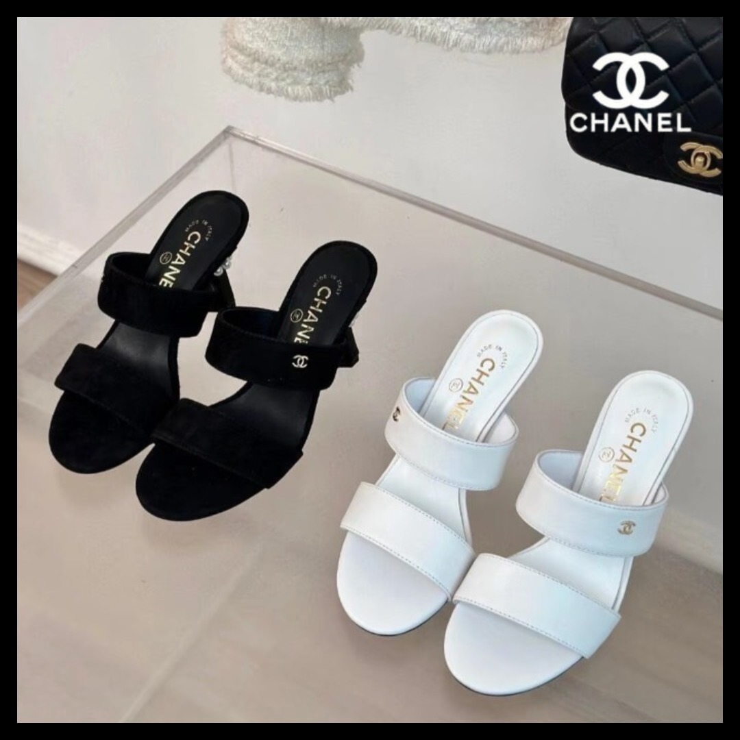 バックスタイルのパールがポイント♪【CHANEL】ミュール パール
