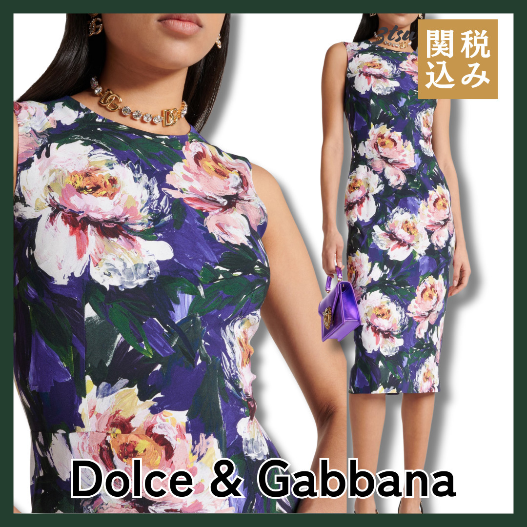 DOLCE&GABBANA★花柄 キャディ ミディドレス ワンピース