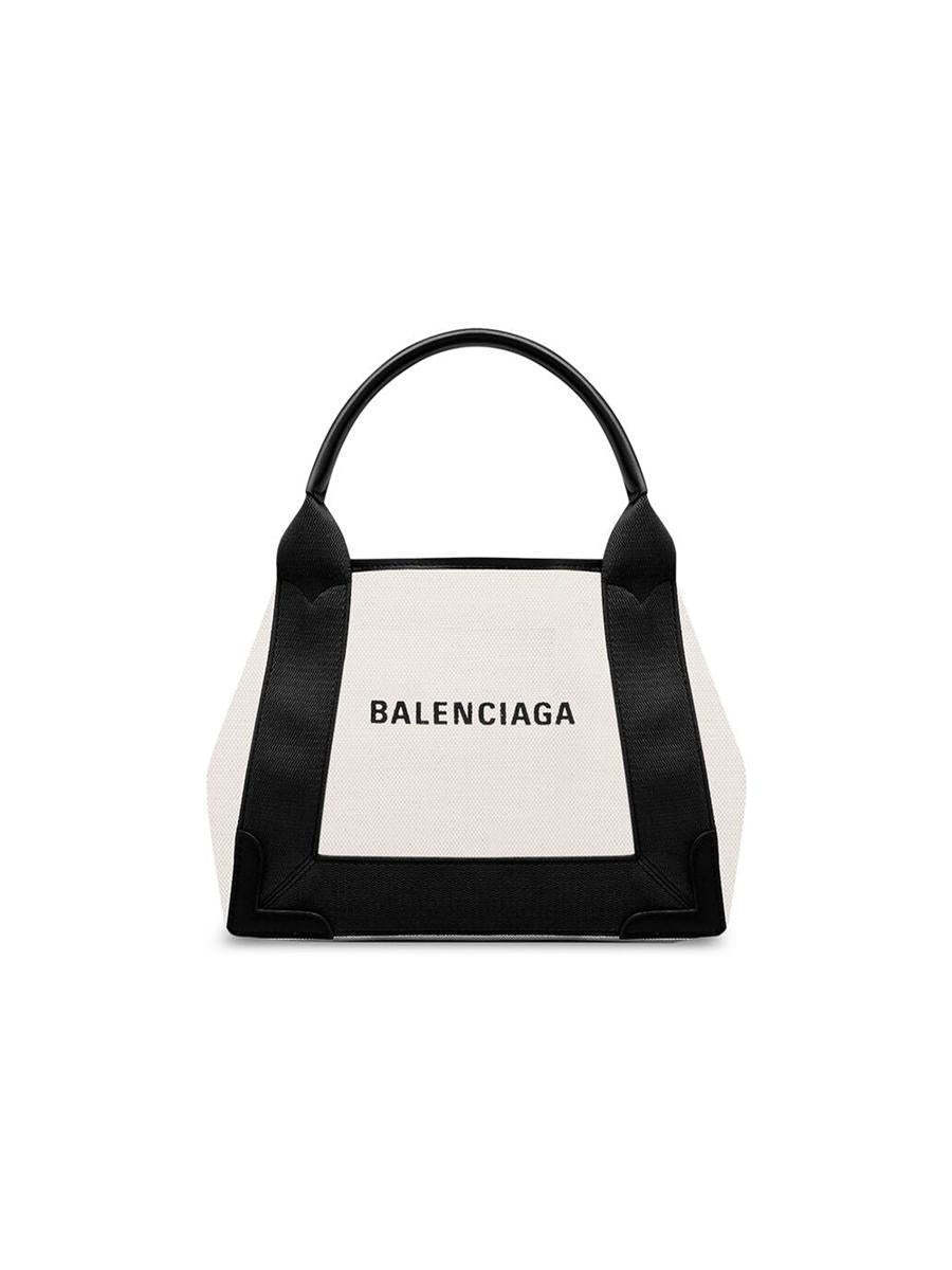 【関税＆送料込み】Balenciaga Canvas And Leather Navy Cabas