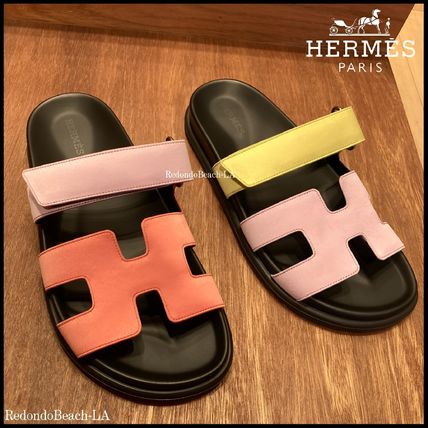 人気 日常使い バイカラーがお洒落 HERMES サンダル シプレ 紫黄 バイカラー HERMES Chypre(エルメス シプレ) レディース - 海外