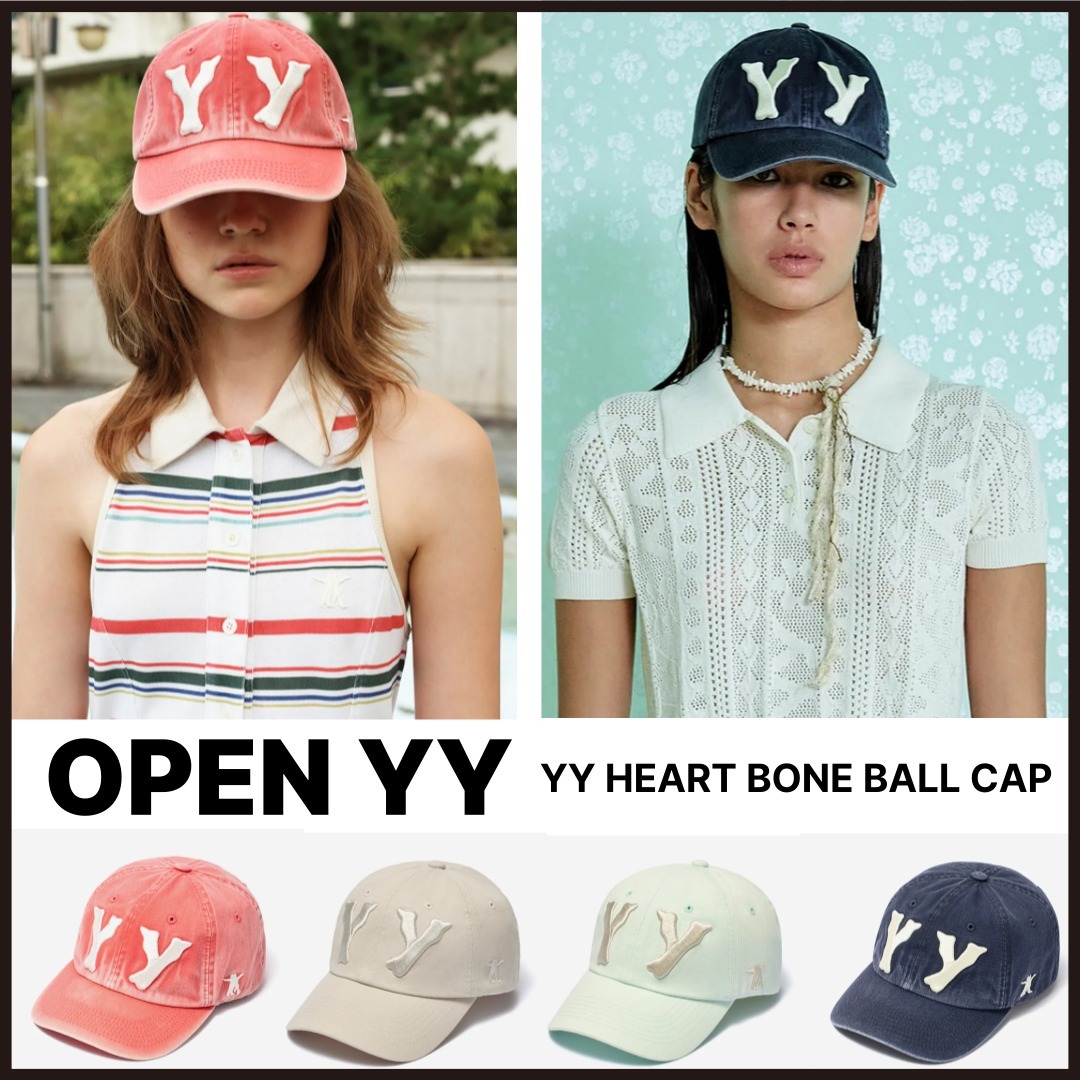 [OPEN YY]◆韓国大人気◆ YY HEART BONE BALL CAP ◆追跡可◆