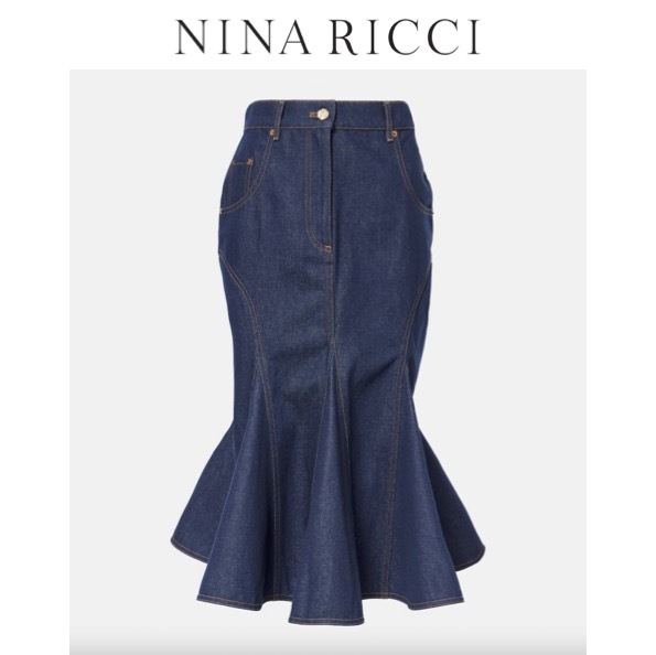 関税,送料無料 Nina Ricci デニムマーメイドスカート