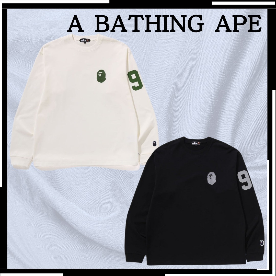 すぐ届く【A BATHING APE】長袖 PRINT Tシャツ