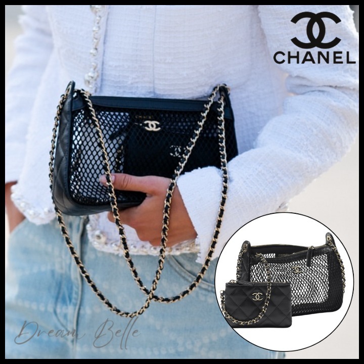 【ポーチ付きが嬉しい♪】CHANELメッシュチェーンクラッチバッグ