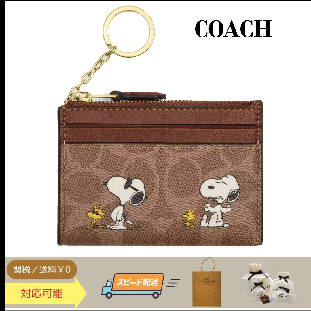 ◆COACH◆ミニスキニーIDケース、キャンバスプリント