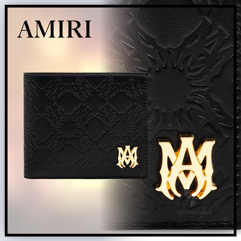 関送込 AMIRI ♦ アミリ ロゴプレート 二つ折り財布