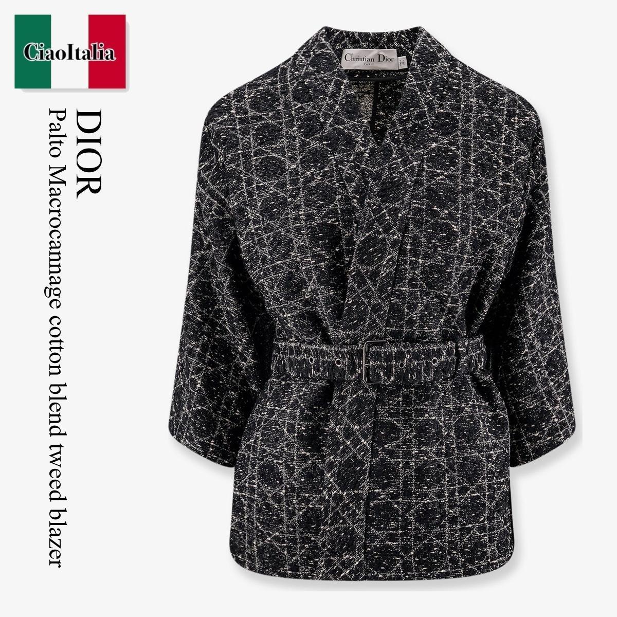 ジャケット Dior Palto Macrocannage Cotton Blend Tweed Blazer