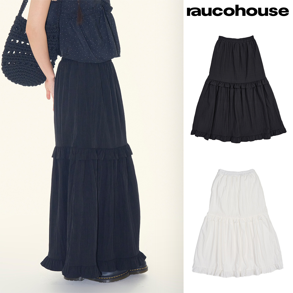 【Raucohouse】Elvere frill long skirt
