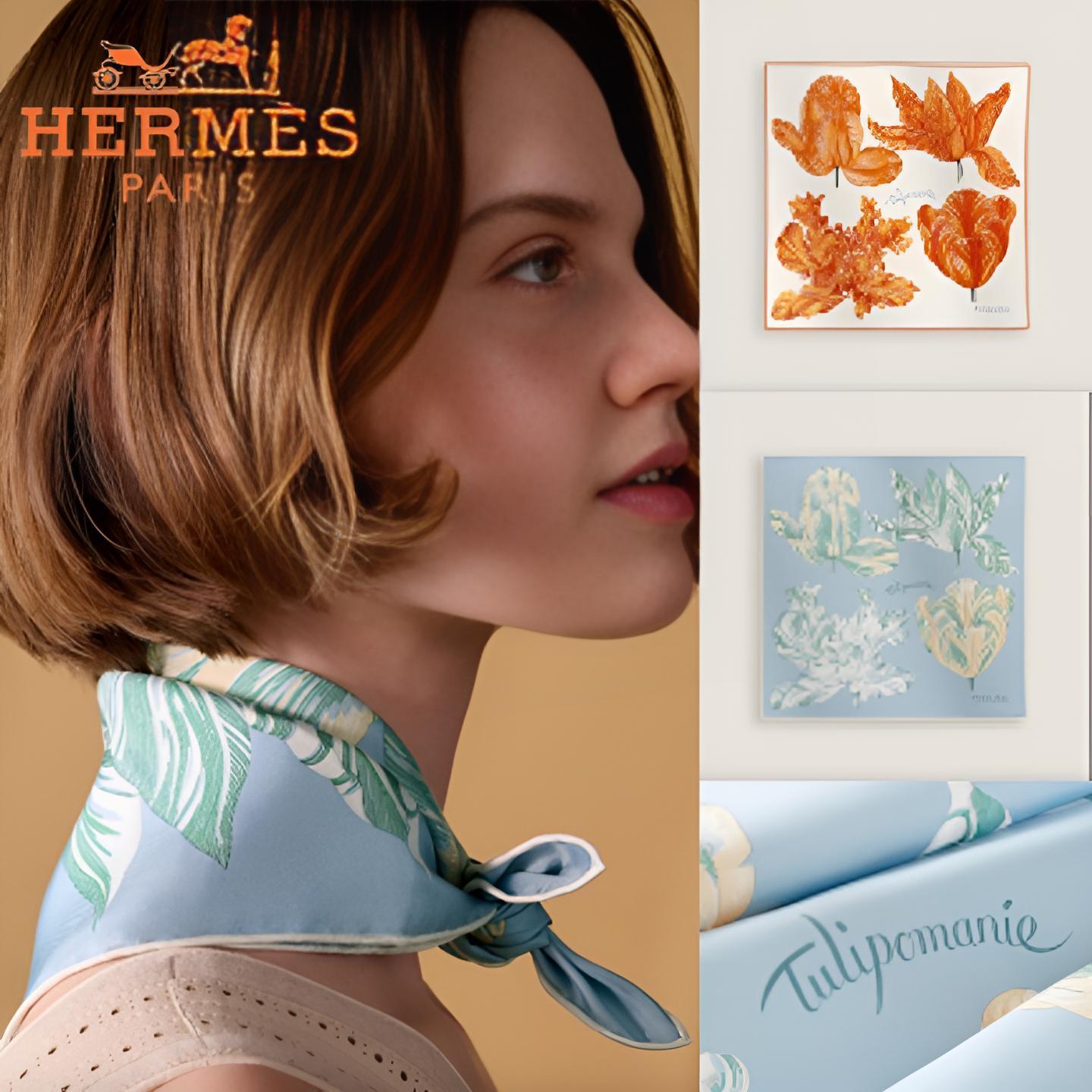 ＊オシャレに決まる＊【HERMES】《Tulipomanie 45》スカーフ