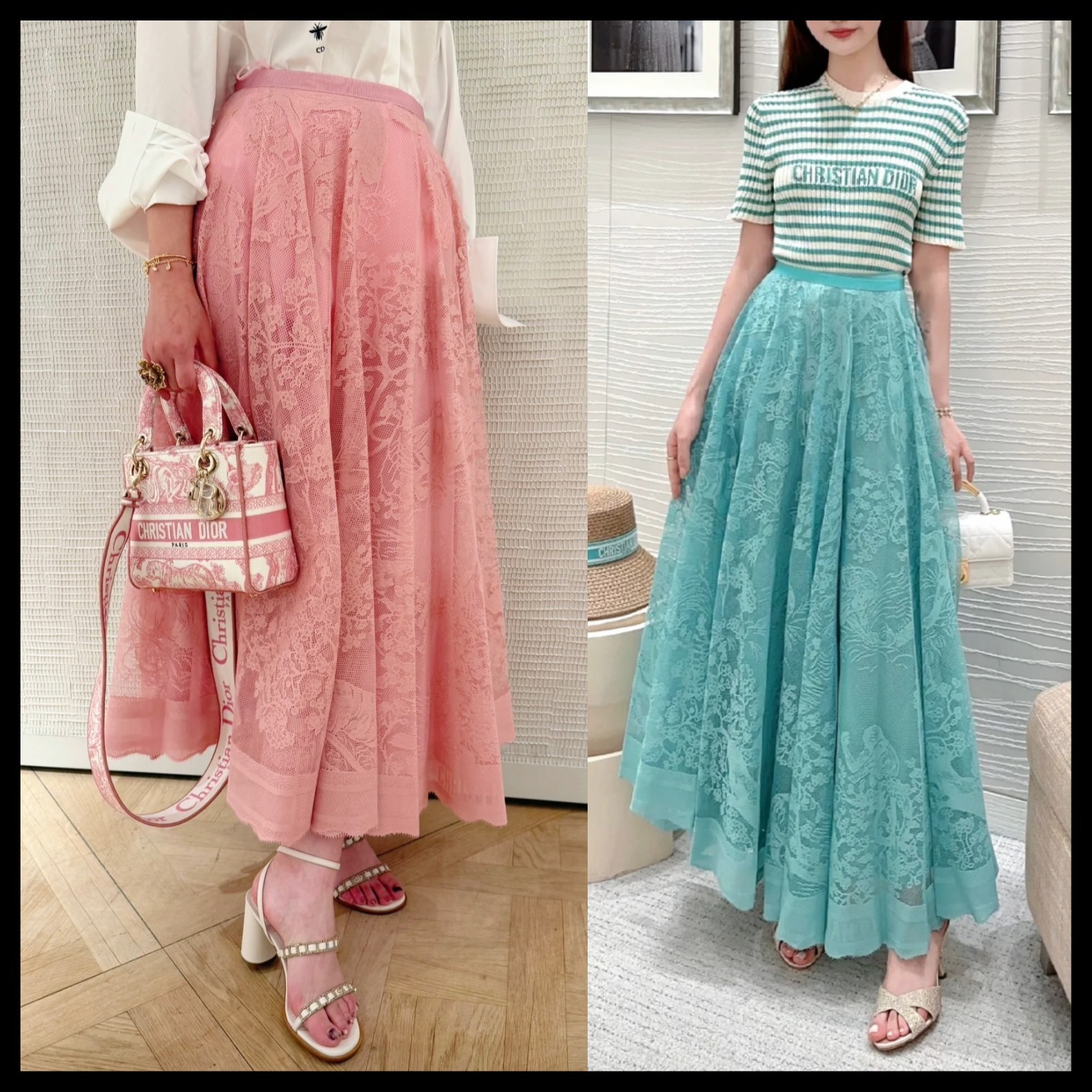 【鮮やかカラー♪】Dior★Dioriviera フレア ミディスカート