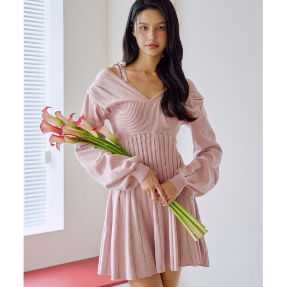 ワンピース ZEROPLANET Bambi Flare Knit One Piece PINK Z24FDR02PK