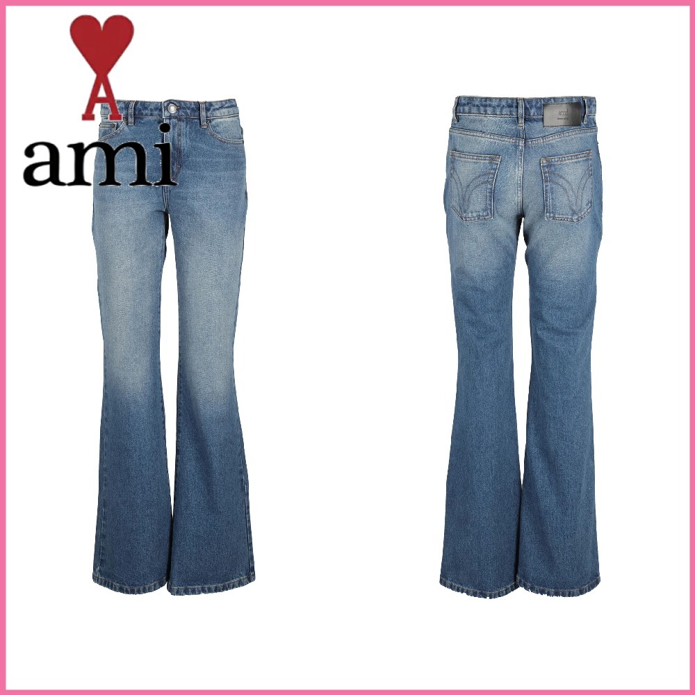 SALE【AMI】ロゴパッチ フレアジーンズ
