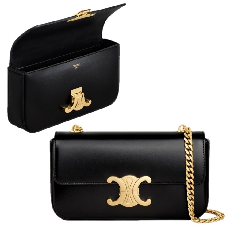 CELINE☆クラシック カーフスキン チェーン ショルダーバッグ