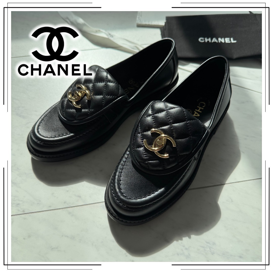 在庫残り１点！！【CHANEL】 ラムスキン ローファー