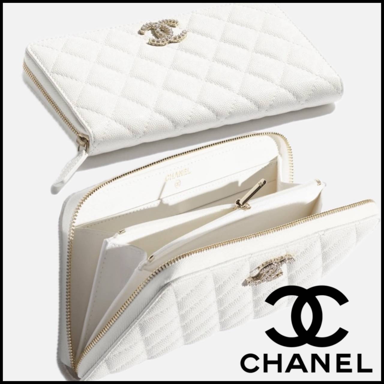 CHANEL ビジュが輝くロゴ！ロングジップワレット 長財布