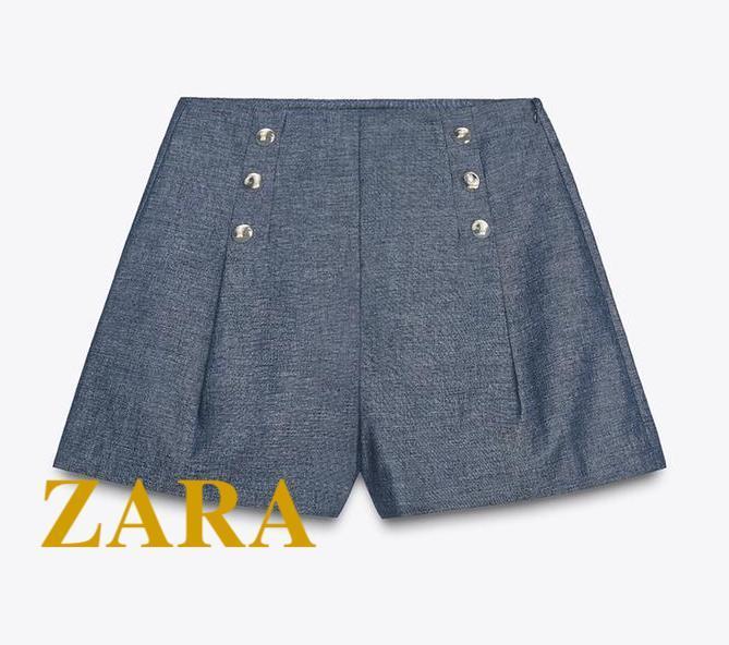 ☆ドイツ発*ZARA*新作*リネンショートパンツ/LIGHT INDIGO☆