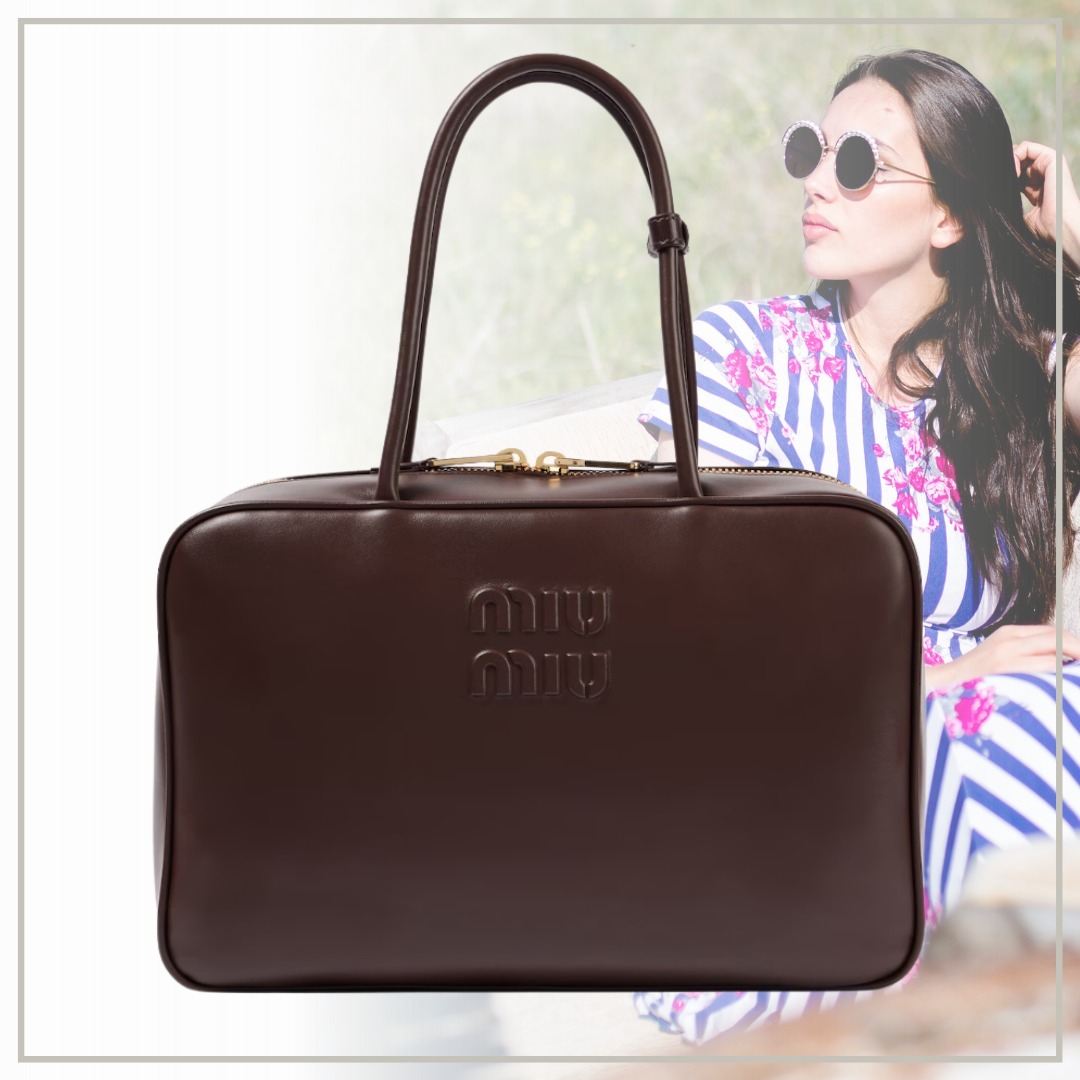 【完売必至】Miu Miu Beau ボー ラージ レザー ハンドバッグ