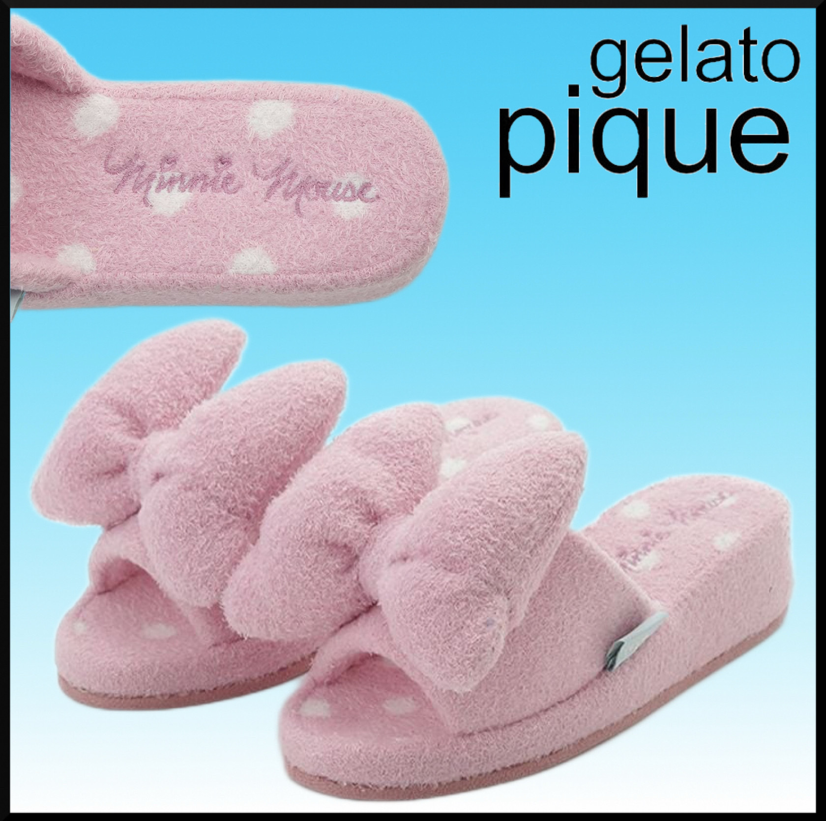 人気★gelato pique【Sleep】Minnie /ルームシューズ★BIGリボン
