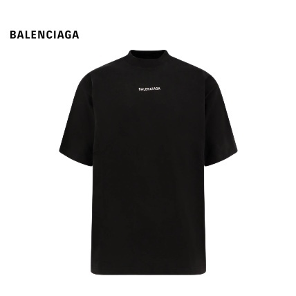 Balenciaga BACK Tシャツ ミディアムフィット ブラック ロゴ