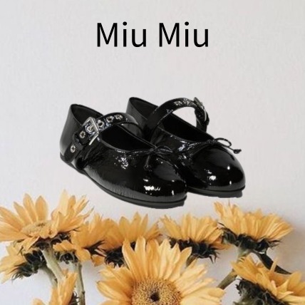 [Miu Miu]ミュウミュウ Leather ballet flats