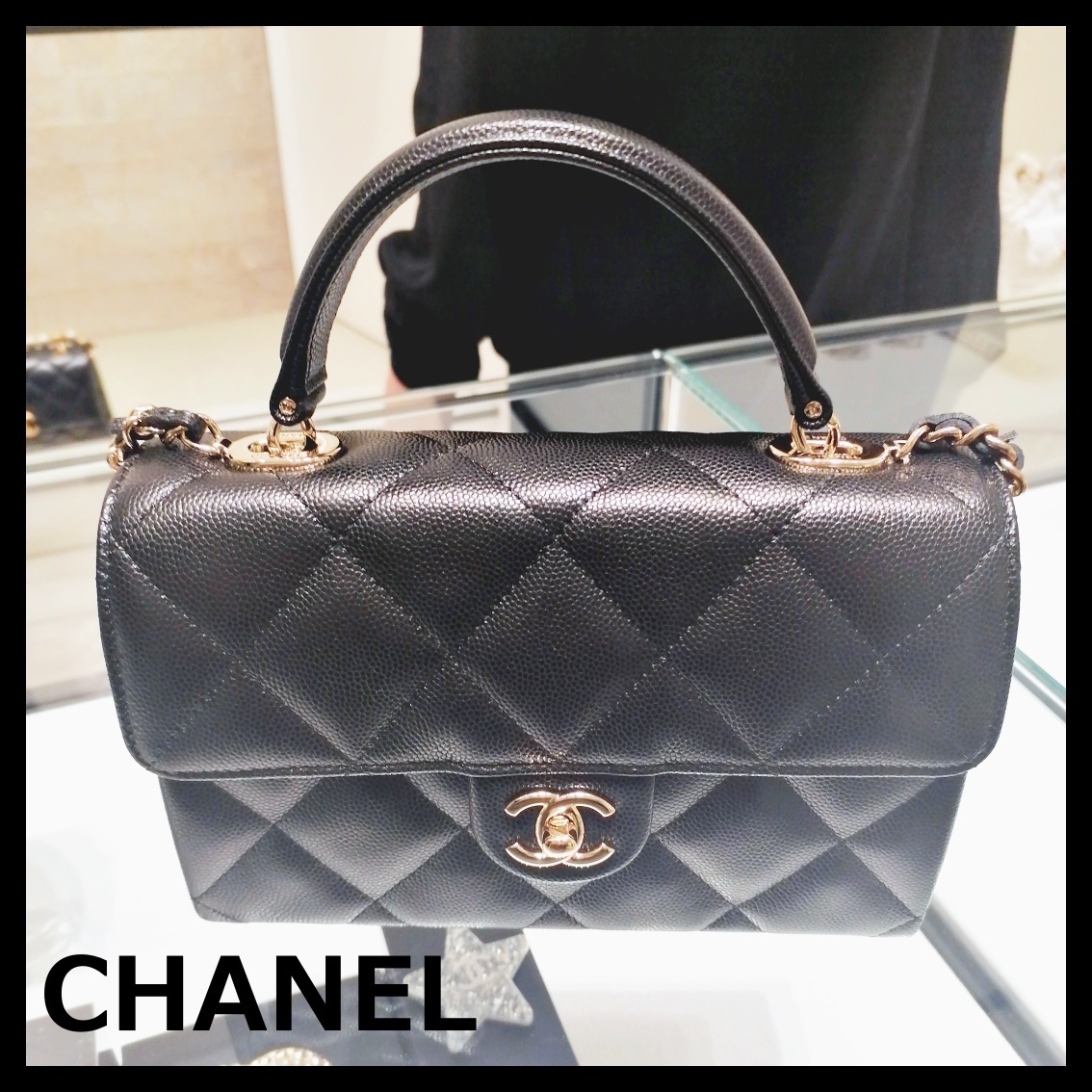 CHANEL シャネル ハンドバッグ 25S トップハンドル ブラック