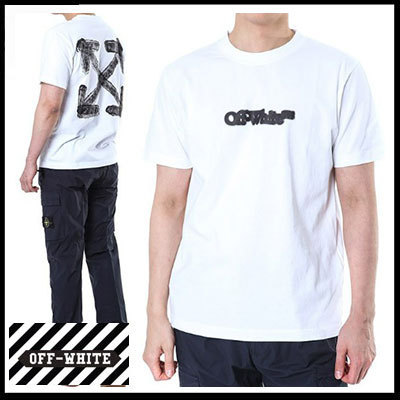 (オフホワイト)OFF-WHITE SPRAY ARROW Tシャツ OMAA027S25JER00B